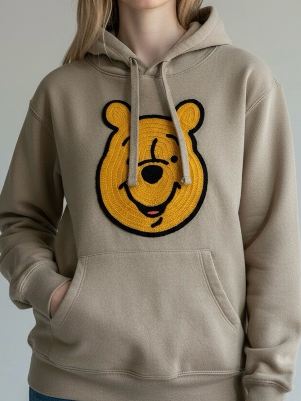 Disney Winnie the Pooh Sand Hoodie XS Embroidered Graphic Cozy Y2K